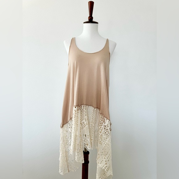 Free People Laced-hem Mini Slip Dress - Picture 1 of 5